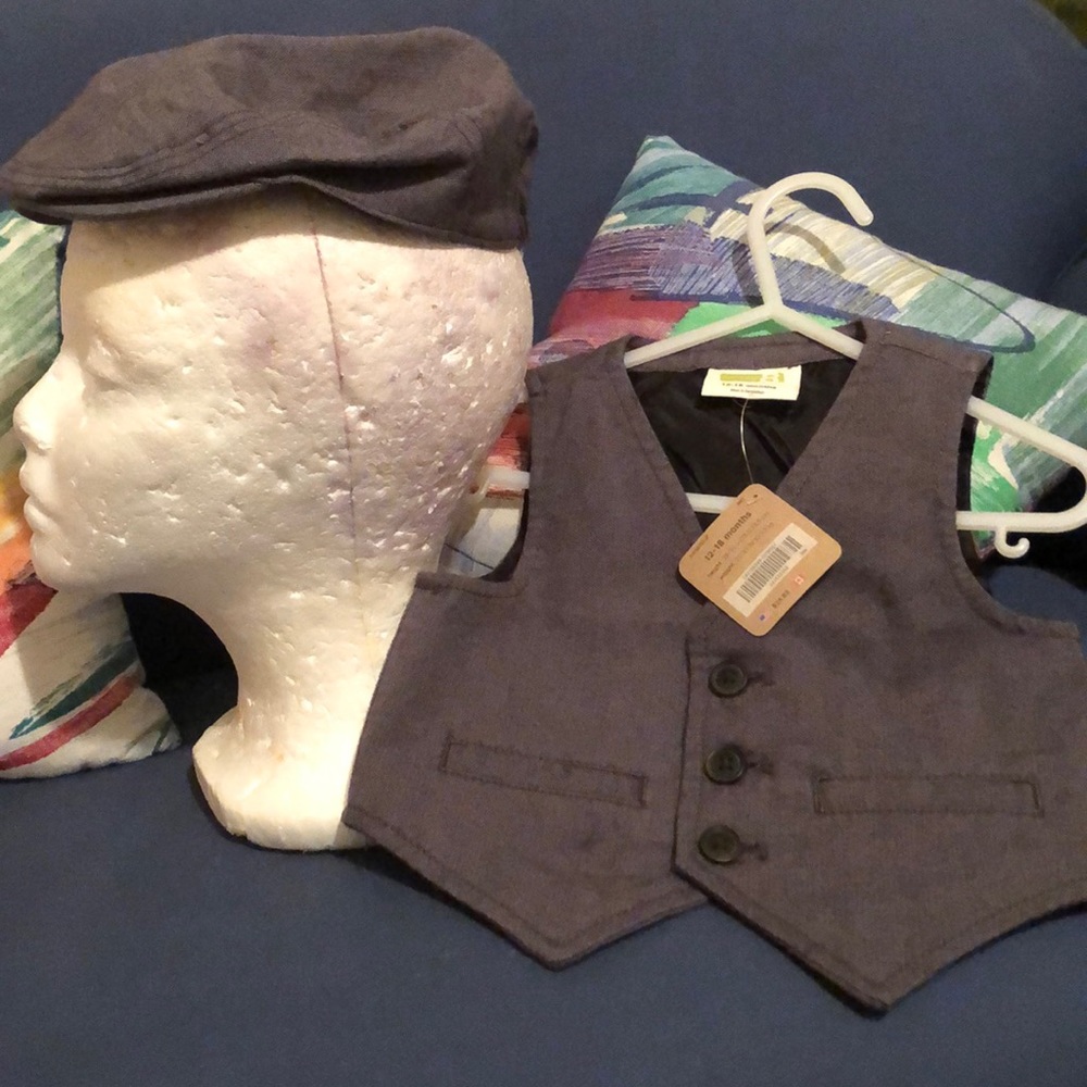 Toddler Driver cap and vest set.